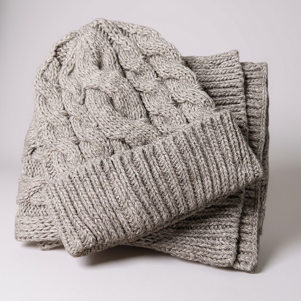 Michael Kors Light Gray Knitted Beanie Scarf Gift Set - Picture 5 of 6